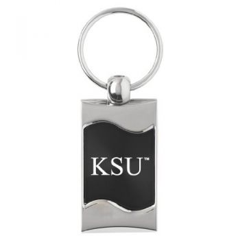 Keychain Fob with Wave Shaped Inlay - Kennesaw State Owls