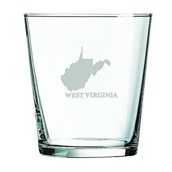 13 oz Cocktail Glass - West Virginia State Outline - West Virginia State Outline