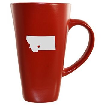 16 oz Square Ceramic Coffee Mug - I Heart Montana - I Heart Montana