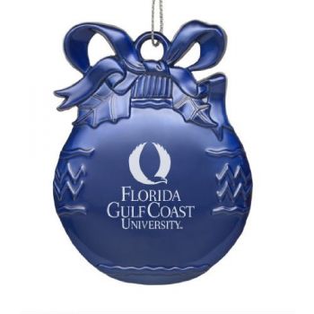 Pewter Christmas Bulb Ornament - Florida Gulf Coast Eagles