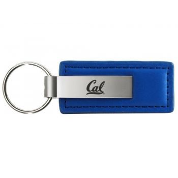 Stitched Leather and Metal Keychain - Cal Bears