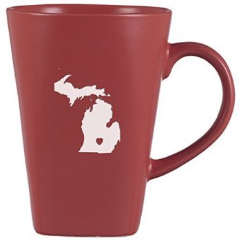 14 oz Square Ceramic Coffee Mug - I Heart Michigan - I Heart Michigan