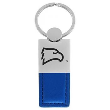 Modern Leather and Metal Keychain - Winthrop Eagles