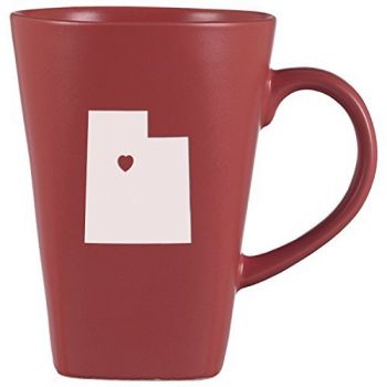 14 oz Square Ceramic Coffee Mug - I Heart Utah - I Heart Utah