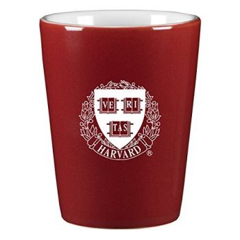 2 oz Ceramic Shot Glass - Harvard Crimson