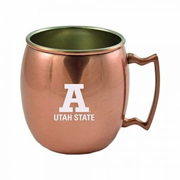16 oz Stainless Steel Copper Toned Mug - Utah State Aggies