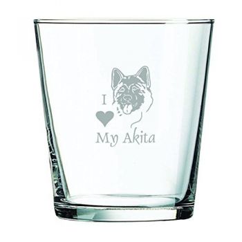13 oz Cocktail Glass  - I Love My Akita