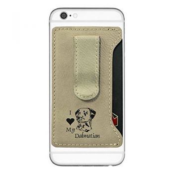 Cell Phone Card Holder Wallet with Money Clip  - I Love My Dalmatian
