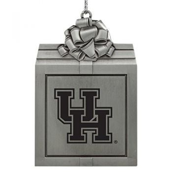 Pewter Gift Box Ornament - University of Houston