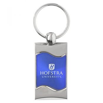 Keychain Fob with Wave Shaped Inlay - Hofstra University Pride