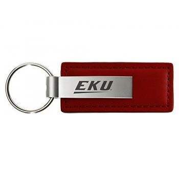 Stitched Leather and Metal Keychain - Eastern Kentucky Colonels