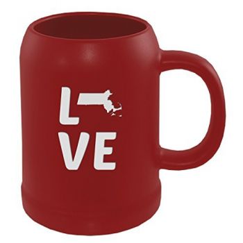 22 oz Ceramic Stein Coffee Mug - Massachusetts Love - Massachusetts Love
