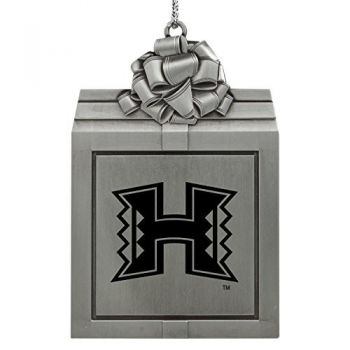 Pewter Gift Box Ornament - Hawaii Warriors