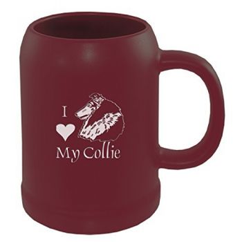 22 oz Ceramic Stein Coffee Mug  - I Love My Collie