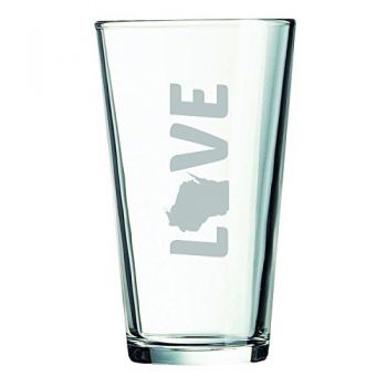 16 oz Pint Glass  - Wisconsin Love - Wisconsin Love