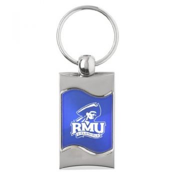 Keychain Fob with Wave Shaped Inlay - Robert Morris Colonials
