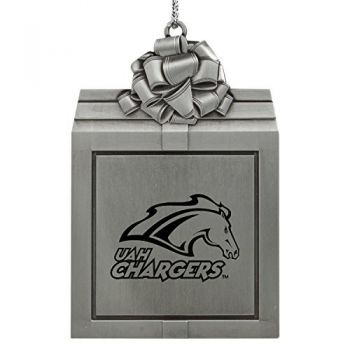 Pewter Gift Box Ornament - UAH Chargers