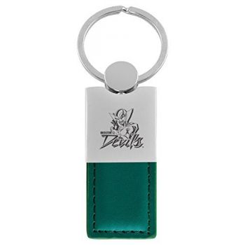 Modern Leather and Metal Keychain - Mississippi Valley State Bulldogs