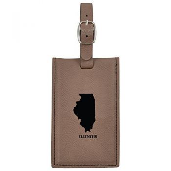 Travel Baggage Tag with Privacy Cover - Illinois State Outline - Illinois State Outline