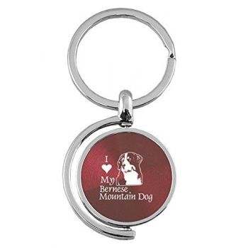 Spinner Round Keychain  - I Love My Bernese Mountain Dog
