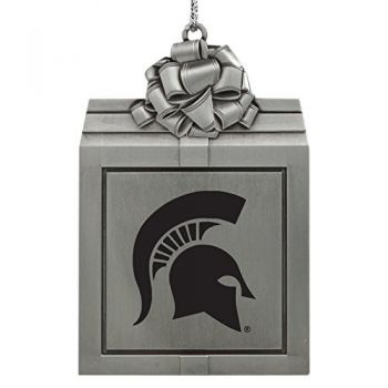 Pewter Gift Box Ornament - Michigan State Spartans
