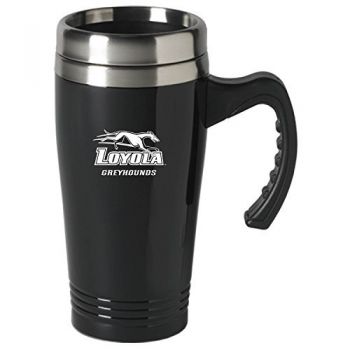 16 oz Stainless Steel Coffee Mug with handle - Loyola Maryland Greyhounds