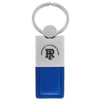 Modern Leather and Metal Keychain - Rhode Island Rams