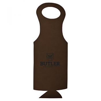 Velour Leather Wine Tote Carrier - Butler Bulldogs