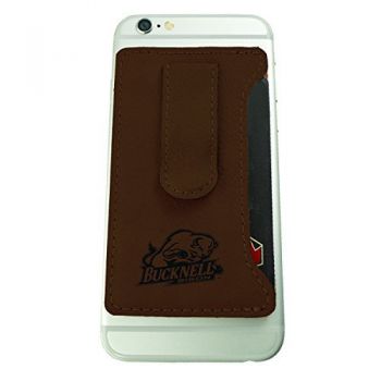 Cell Phone Card Holder Wallet with Money Clip - Bucknell Bison