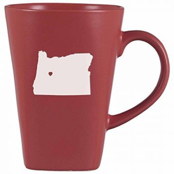 14 oz Square Ceramic Coffee Mug - I Heart Oregon - I Heart Oregon