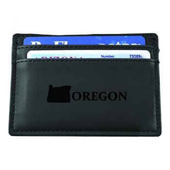 Slim Wallet with Money Clip - Oregon State Outline - Oregon State Outline