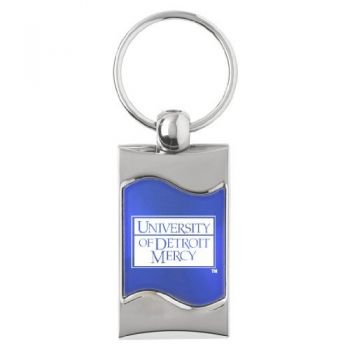 Keychain Fob with Wave Shaped Inlay - Detroit Mercy Titans