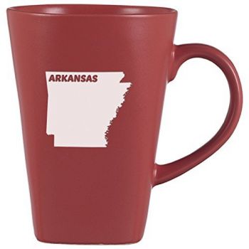 14 oz Square Ceramic Coffee Mug - Arkansas State Outline - Arkansas State Outline