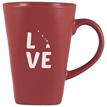 14 oz Square Ceramic Coffee Mug - Hawaii Love - Hawaii Love