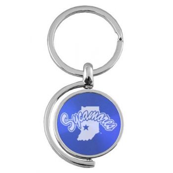 Spinner Round Keychain - Indiana State Sycamores