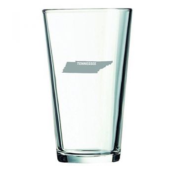 16 oz Pint Glass  - Tennessee State Outline - Tennessee State Outline