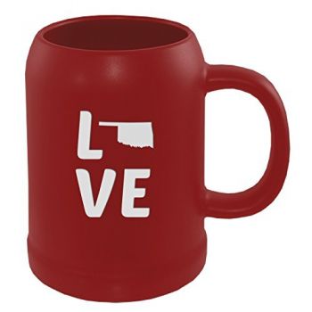 22 oz Ceramic Stein Coffee Mug - Oklahoma Love - Oklahoma Love