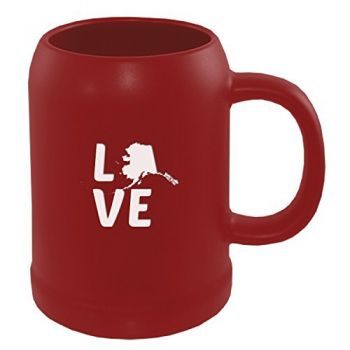 22 oz Ceramic Stein Coffee Mug - Alaska Love - Alaska Love