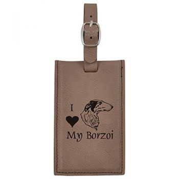 Travel Baggage Tag with Privacy Cover  - I Love My Borzoi