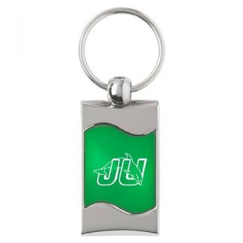 Keychain Fob with Wave Shaped Inlay - Jacksonville Dolphins