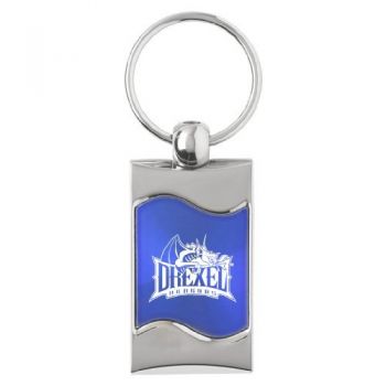 Keychain Fob with Wave Shaped Inlay - Drexel Dragons