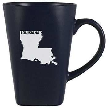 14 oz Square Ceramic Coffee Mug - Louisiana State Outline - Louisiana State Outline