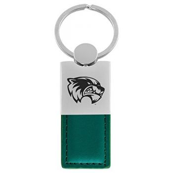 Modern Leather and Metal Keychain - UVU Wolverines