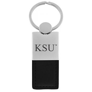 Modern Leather and Metal Keychain - Kennesaw State Owls