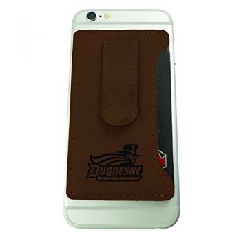 Cell Phone Card Holder Wallet with Money Clip - Duquesne Dukes