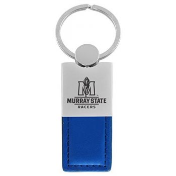 Modern Leather and Metal Keychain - Murray State Racers