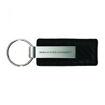 Carbon Fiber Styled Leather and Metal Keychain - Morgan State Bears