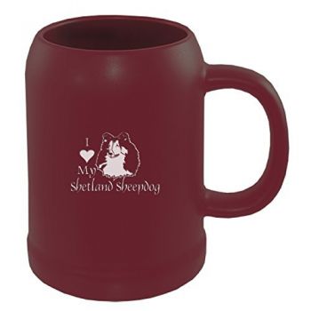 22 oz Ceramic Stein Coffee Mug  - I Love My Shetland Sheepdog