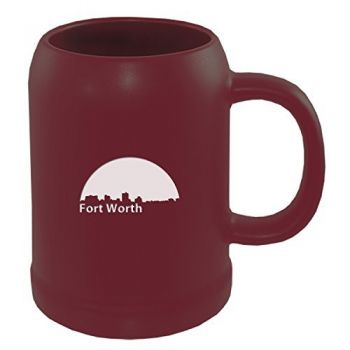22 oz Ceramic Stein Coffee Mug - Fort Worth City Skyline