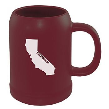 22 oz Ceramic Stein Coffee Mug - California State Outline - California State Outline